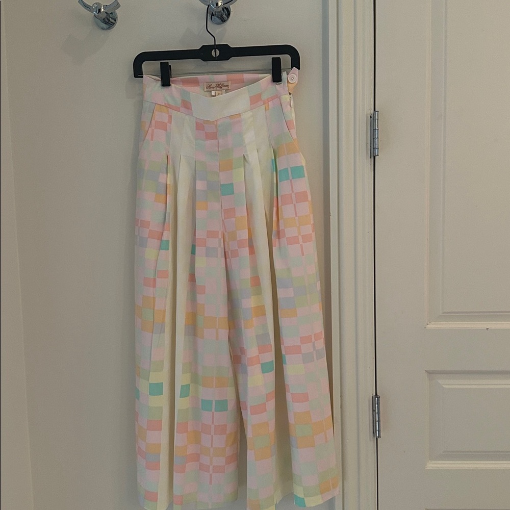 Mara Hoffman Pastel Checkered Palazzo Pants